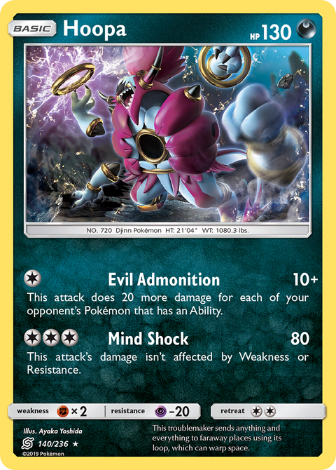 Hoopa 140 Unified Minds Pokémon card