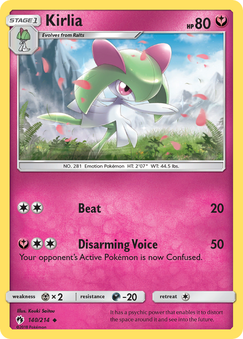 Kirlia 140 Lost Thunder Pokémon card