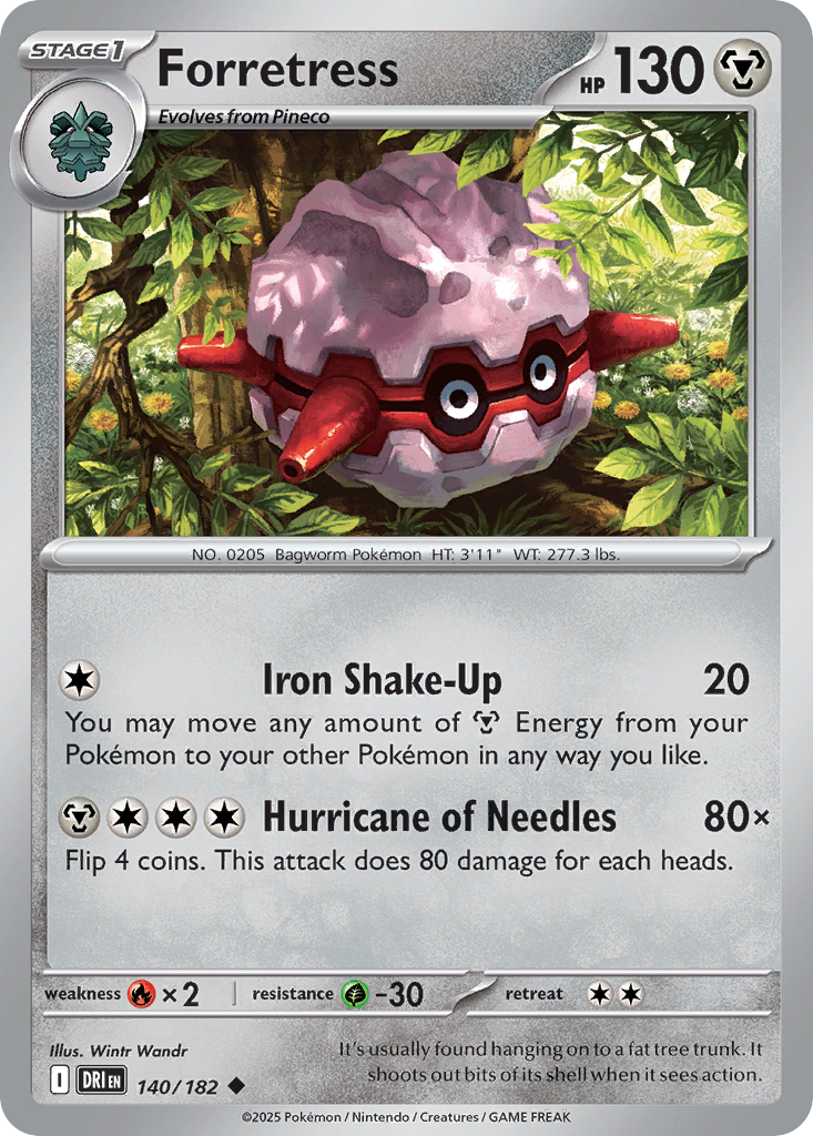 Forretress 140 Destined Rivals Pokémon card