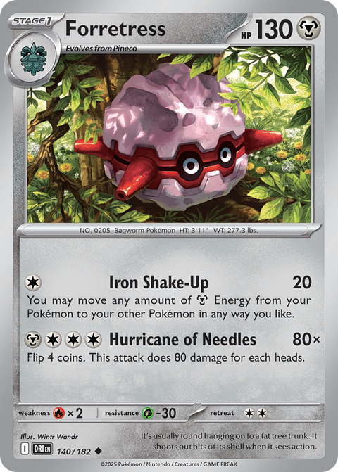 Forretress 140 Destined Rivals Pokémon card