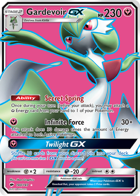 Gardevoir-GX 140 Burning Shadows Pokémon card