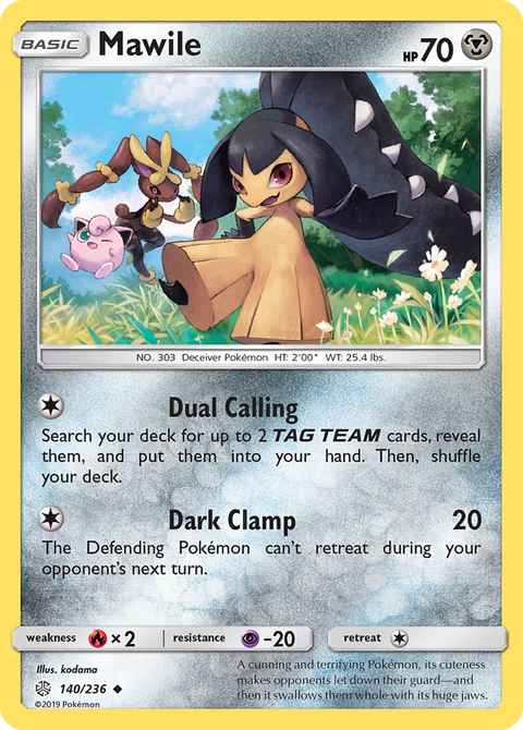 Mawile 140 Cosmic Eclipse Pokémon card