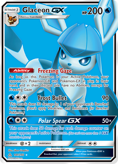 Glaceon-GX 141 Ultra Prism Pokémon card