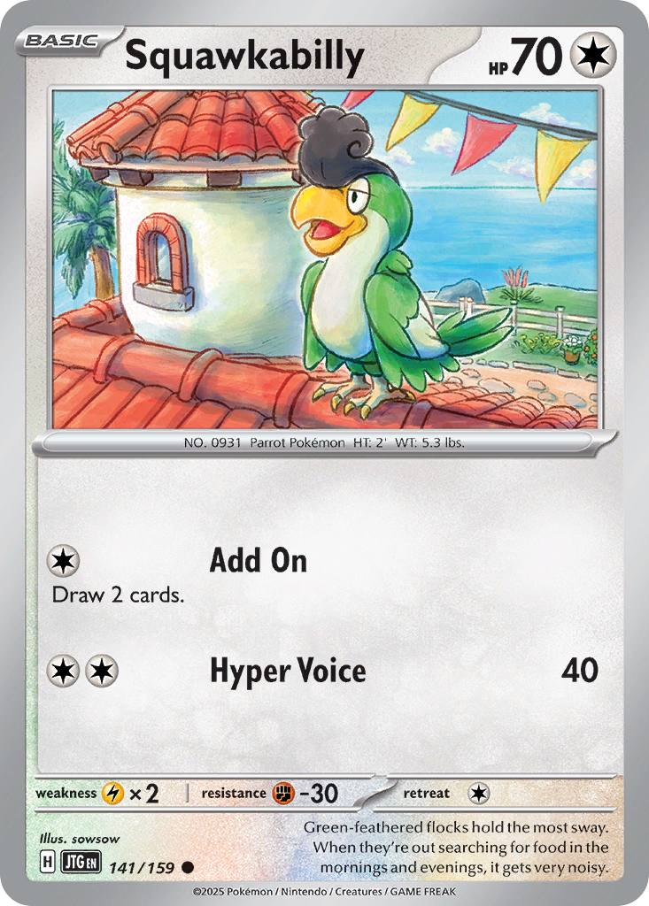 Squawkabilly 141 Journey Together Pokémon card