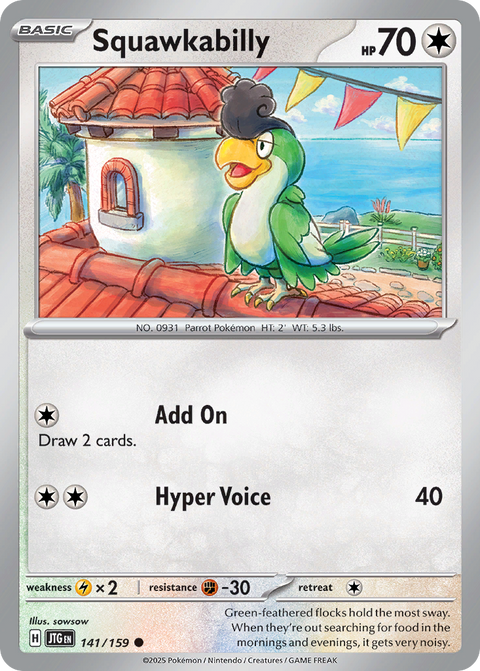 Squawkabilly 141 Journey Together Pokémon card