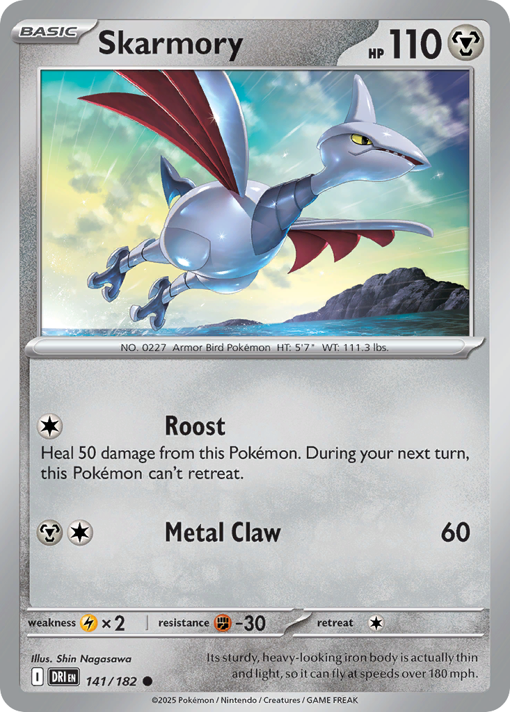Skarmory 141 Destined Rivals Pokémon card