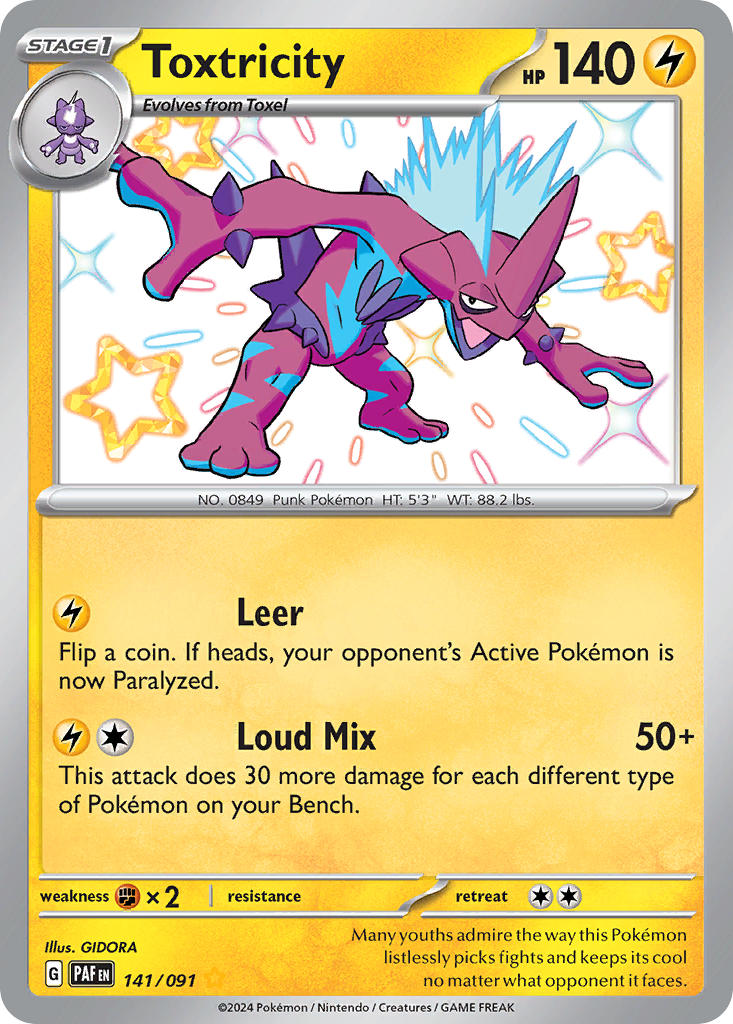 Toxtricity 141 Paldean Fates Pokémon card