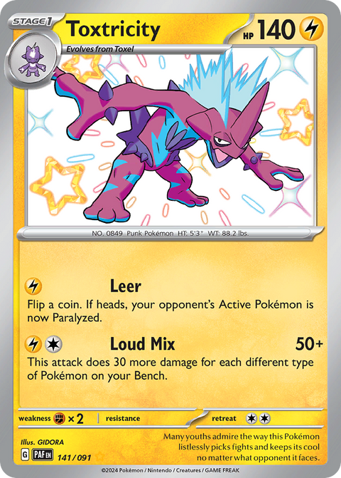 Toxtricity 141 Paldean Fates Pokémon card