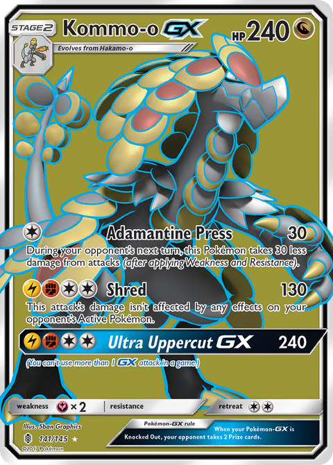 Kommo-o-GX 141 Guardians Rising Pokémon card