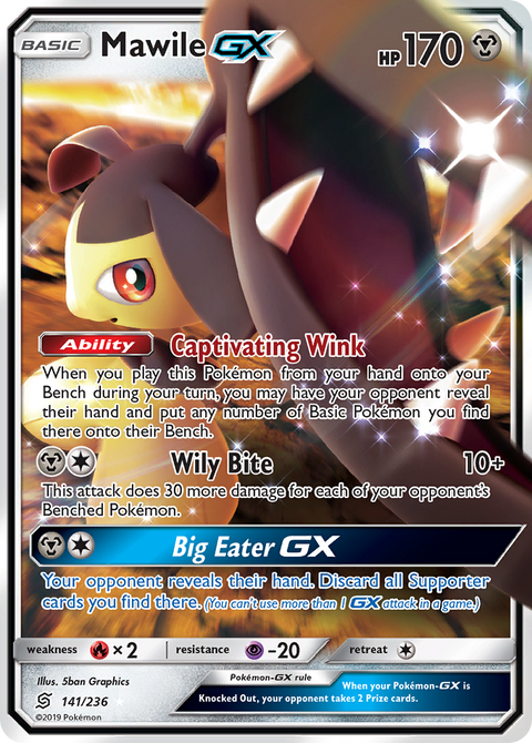 Mawile-GX 141 Unified Minds Pokémon card