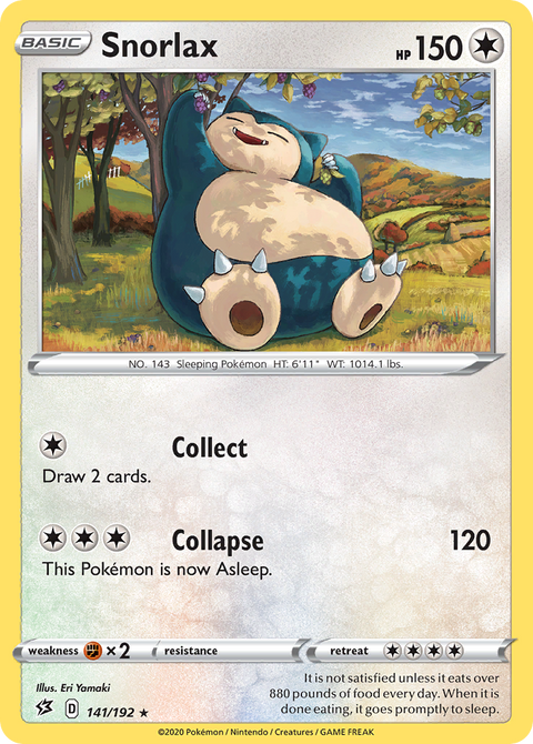 Snorlax 141 Rebel Clash Pokémon card