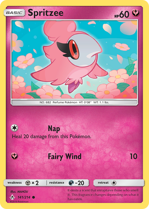 Spritzee 141 Unbroken Bonds Pokémon card