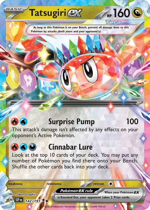 Tatsugiri ex 142 Surging Sparks Pokémon card