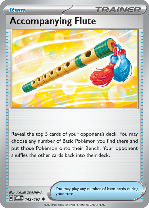 Accompanying Flute 142 Twilight Masquerade Pokémon card