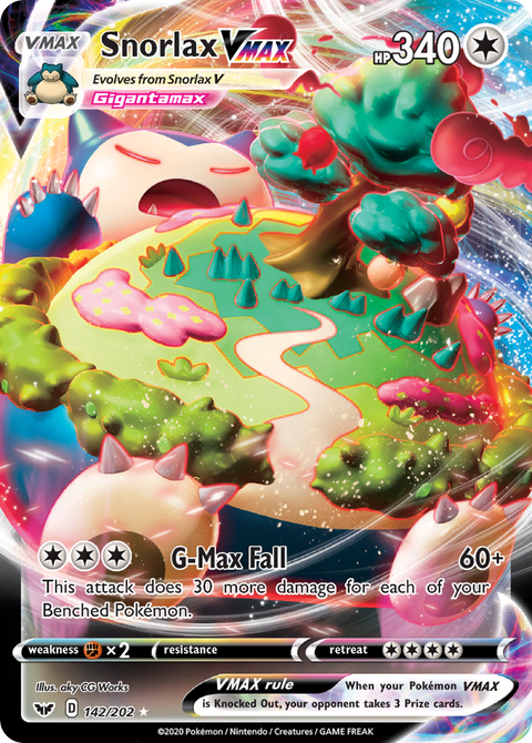 Snorlax VMAX 142 Sword & Shield Pokémon card