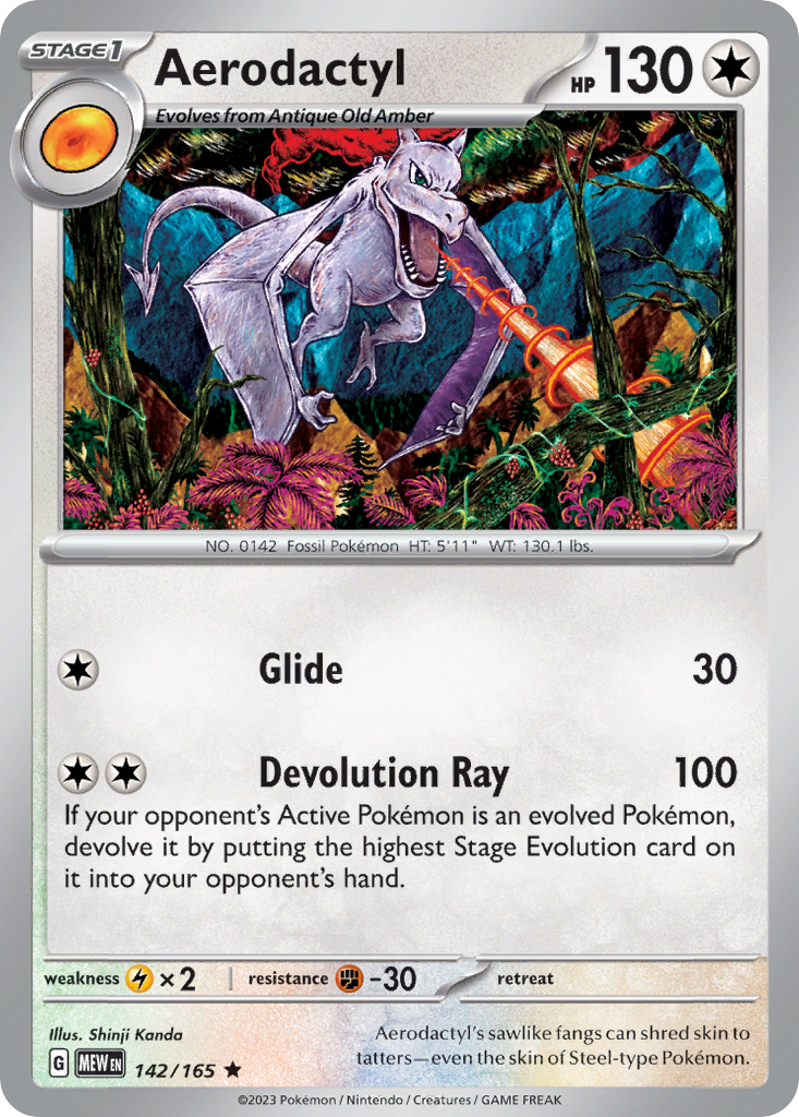 Aerodactyl 142 151 Pokémon card