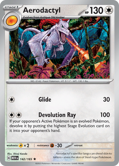 Aerodactyl 142 151 Pokémon card