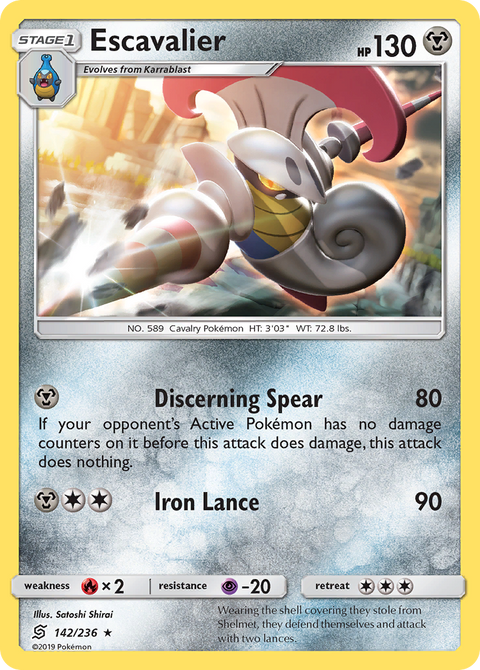 Escavalier 142 Unified Minds Pokémon card
