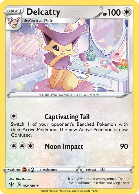 Delcatty 142 Darkness Ablaze Pokémon card