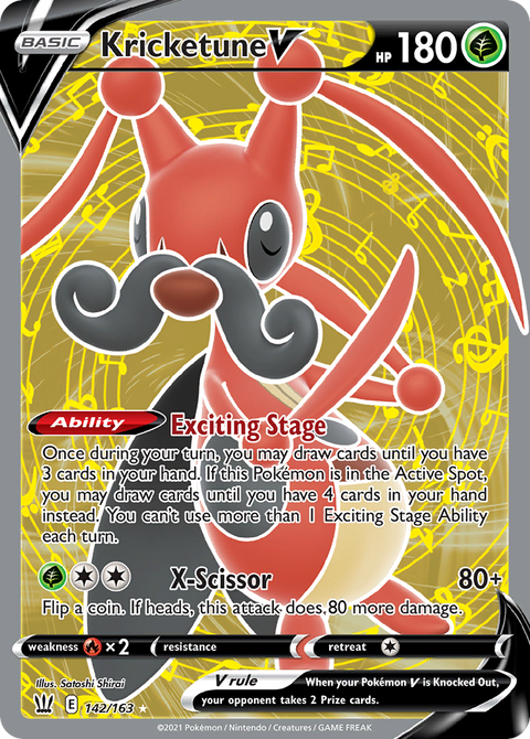 Kricketune V 142 Battle Styles Pokémon card