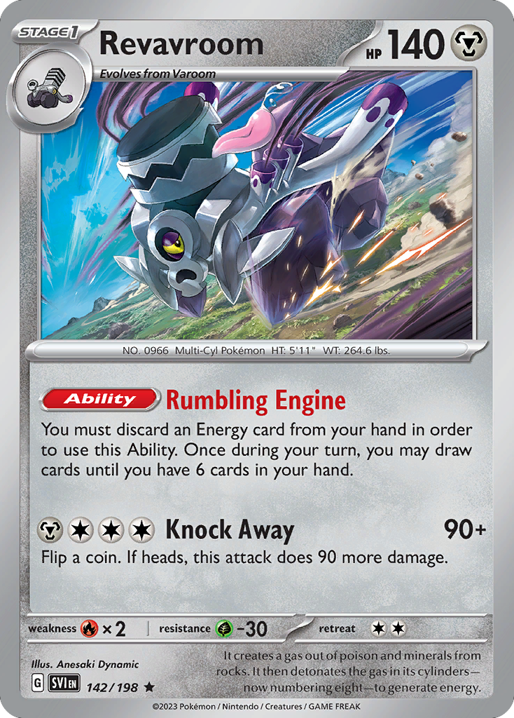 Revavroom 142 Scarlet & Violet Pokémon card
