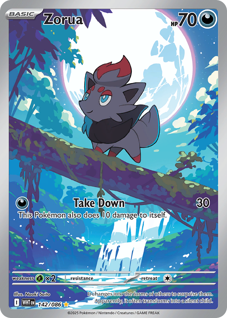 Zorua 142 White Flare Pokémon card