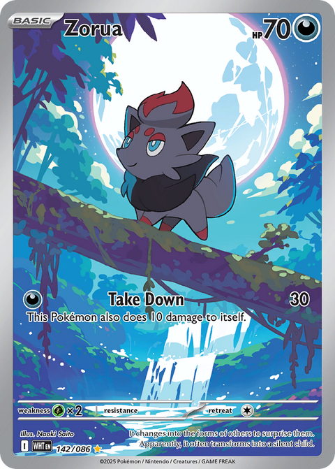 Zorua 142 White Flare Pokémon card