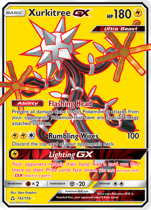 Xurkitree-GX 142 Ultra Prism Pokémon card