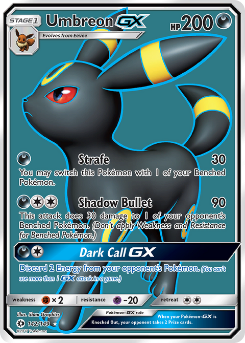 Umbreon-GX 142 Sun & Moon Pokémon card