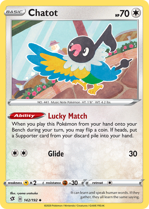 Chatot 142 Rebel Clash Pokémon card