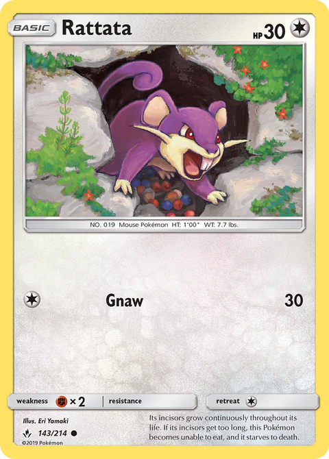 Rattata 143 Unbroken Bonds Pokémon card
