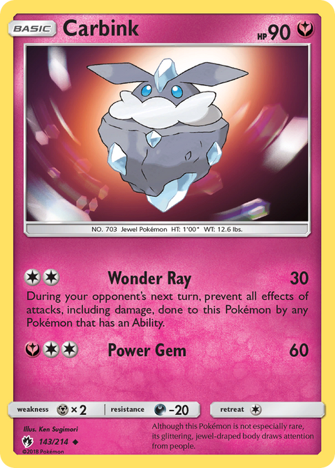 Carbink 143 Lost Thunder Pokémon card