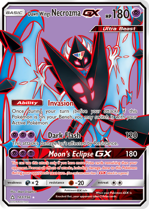 Dawn Wings Necrozma-GX 143 Ultra Prism Pokémon card