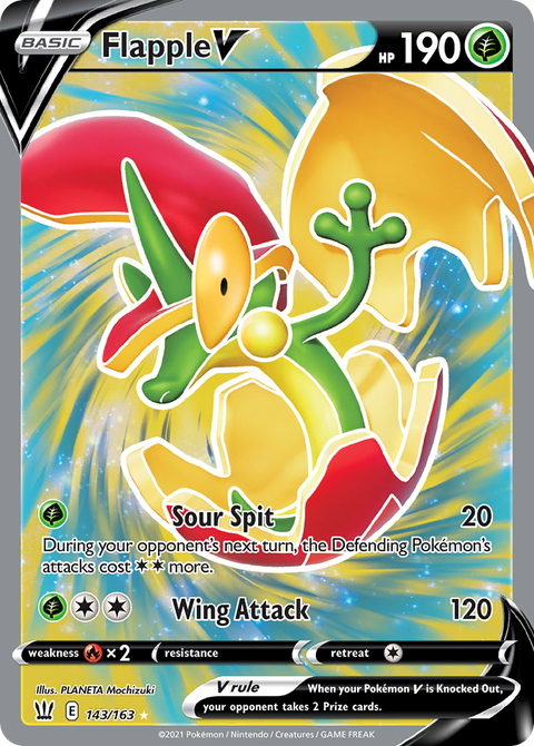 Flapple V 143 Battle Styles Pokémon card