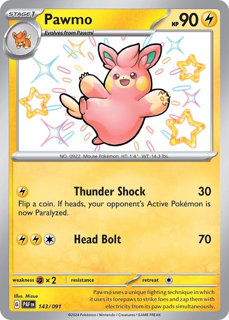 Pawmo 143 Paldean Fates Pokémon card
