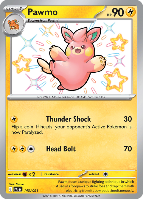 Pawmo 143 Paldean Fates Pokémon card