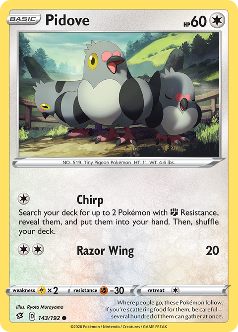 Pidove 143 Rebel Clash Pokémon card