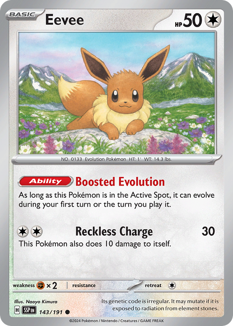Eevee 143 Surging Sparks Pokémon card