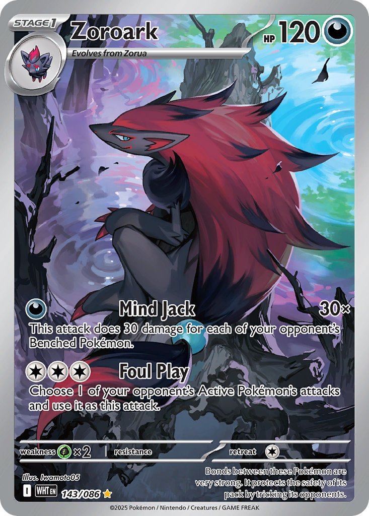 Zoroark 143 White Flare Pokémon card