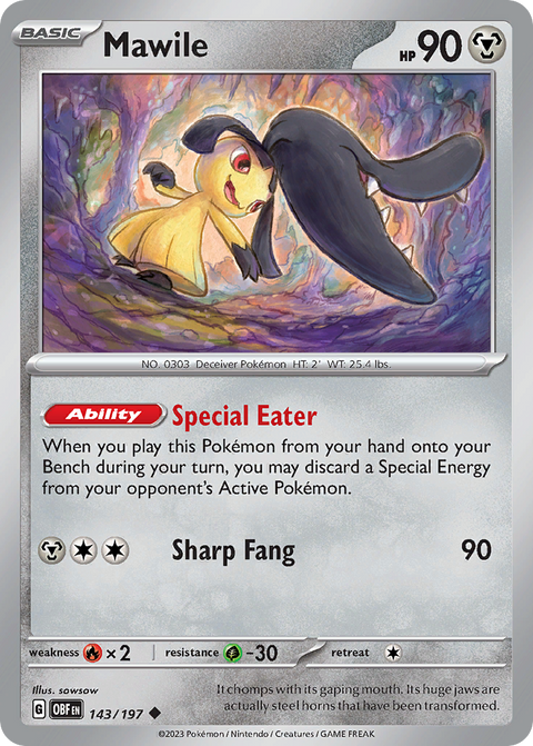 Mawile 143 Obsidian Flames Pokémon card