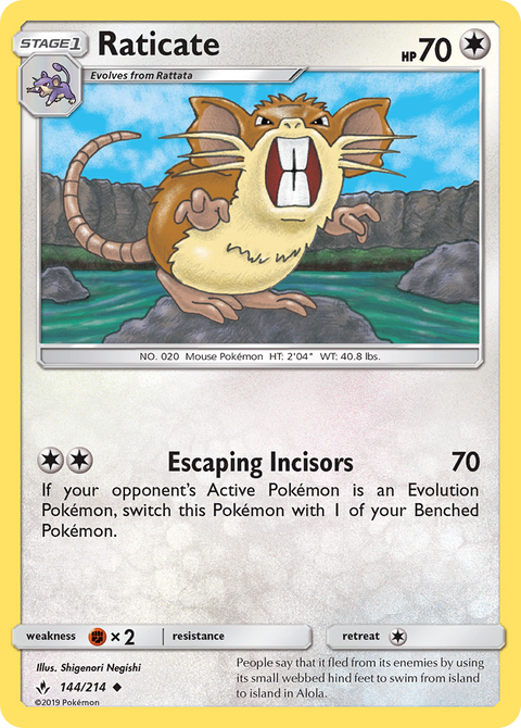 Raticate 144 Unbroken Bonds Pokémon card
