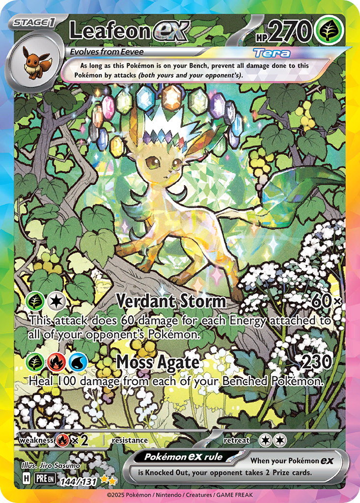 Leafeon ex 144 Prismatic Evolutions Pokémon card