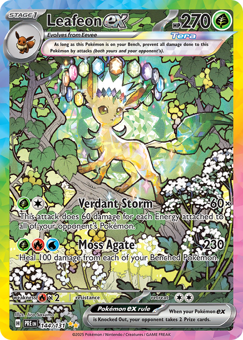 Leafeon ex 144 Prismatic Evolutions Pokémon card