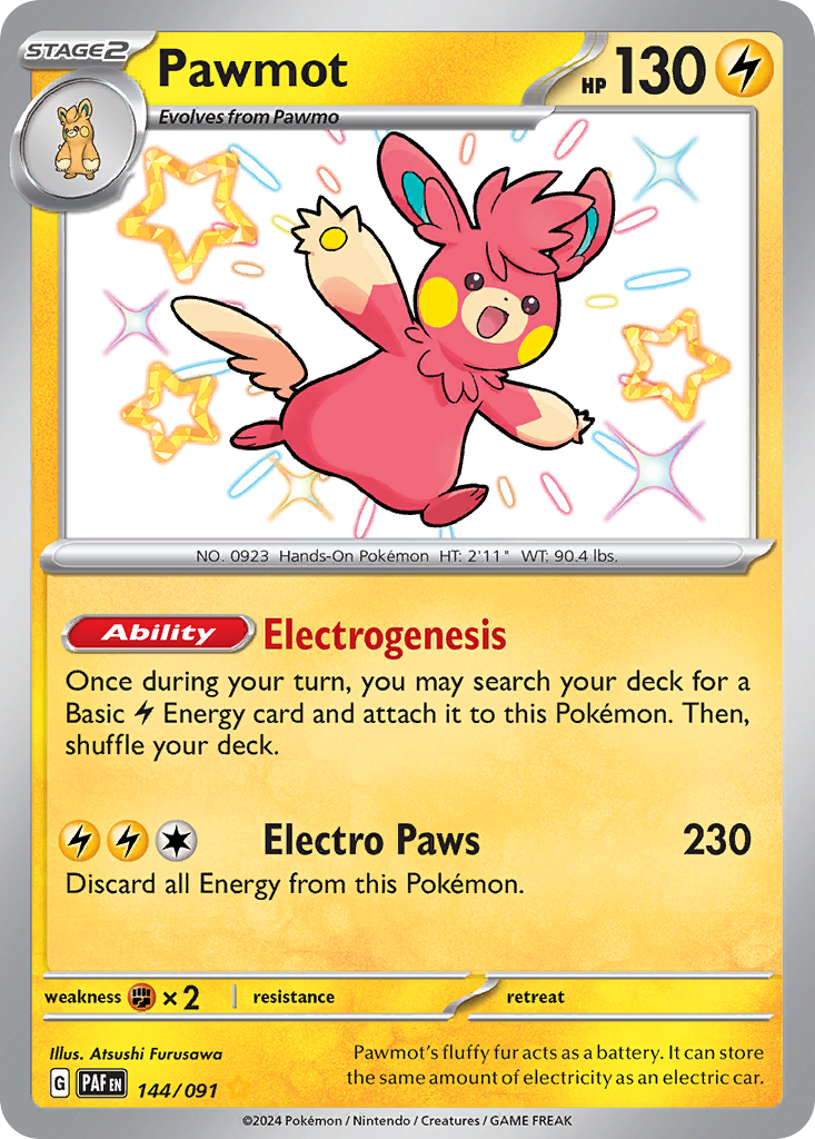 Pawmot 144 Paldean Fates Pokémon card
