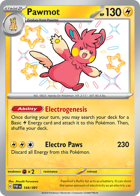 Pawmot 144 Paldean Fates Pokémon card
