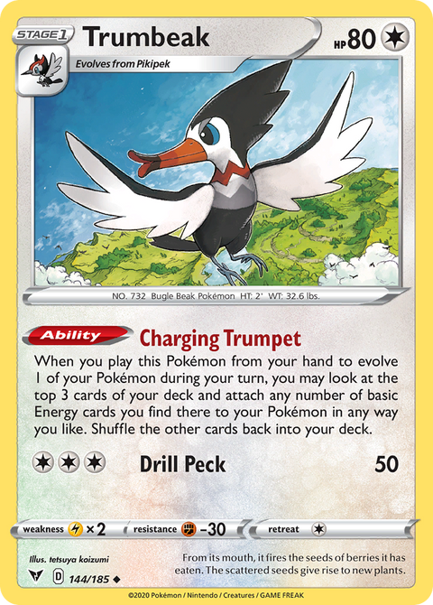Trumbeak 144 Vivid Voltage Pokémon card