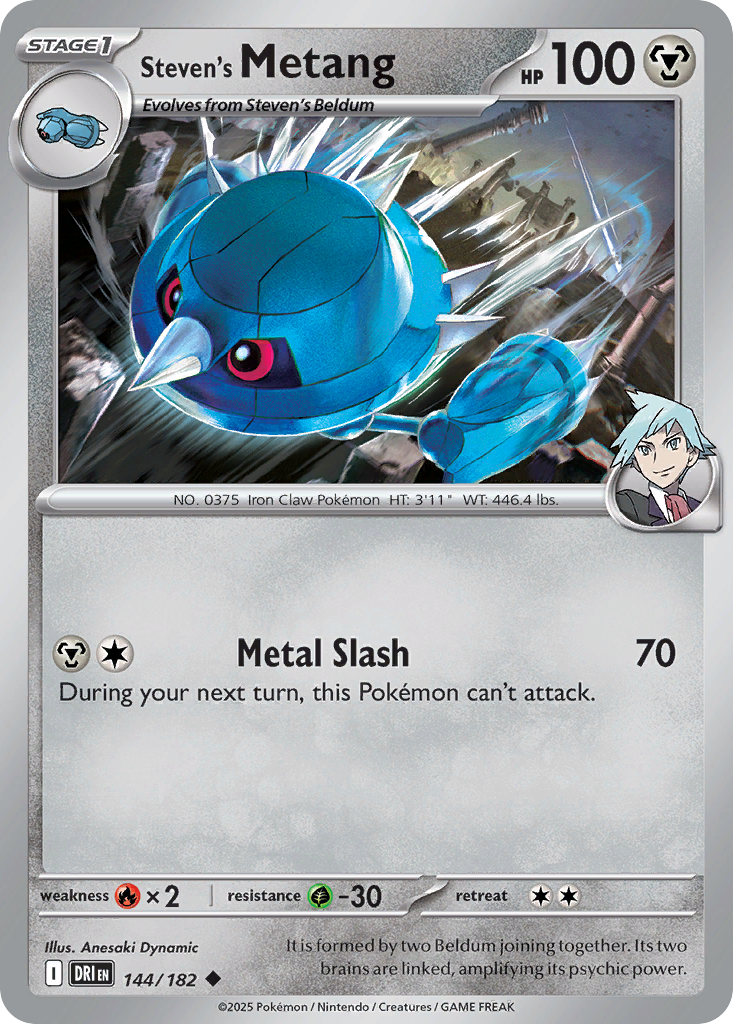 Steven's Metang 144 Destined Rivals Pokémon card