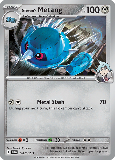 Steven's Metang 144 Destined Rivals Pokémon card