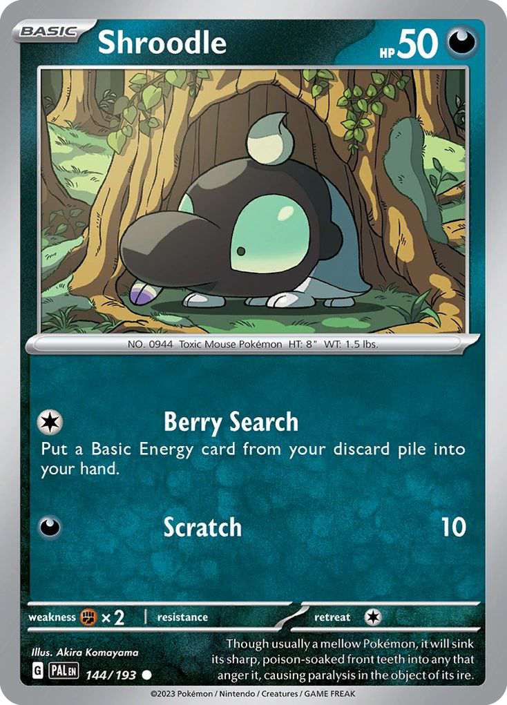Shroodle 144 Paldea Evolved Pokémon card