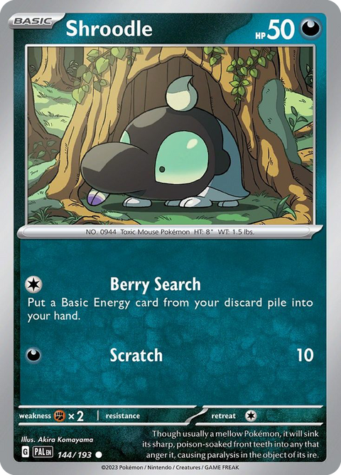 Shroodle 144 Paldea Evolved Pokémon card